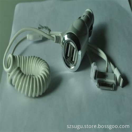 2014 New Dual USB Car Charger with 3.1A Cable Output